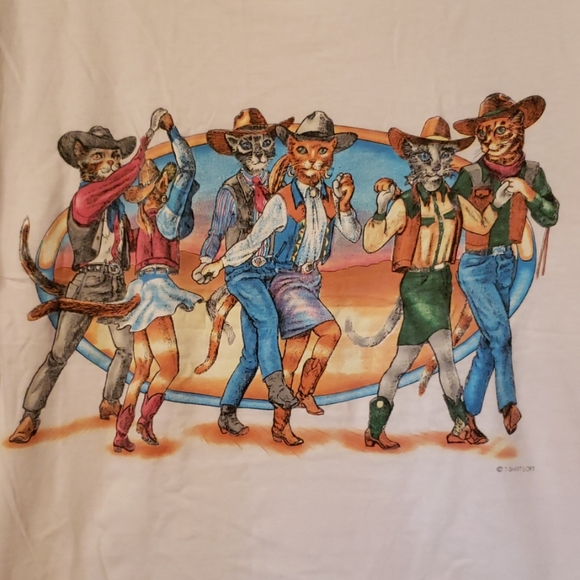 Vintage Tops - Vintage Western Cats Dancing. Country. Boots